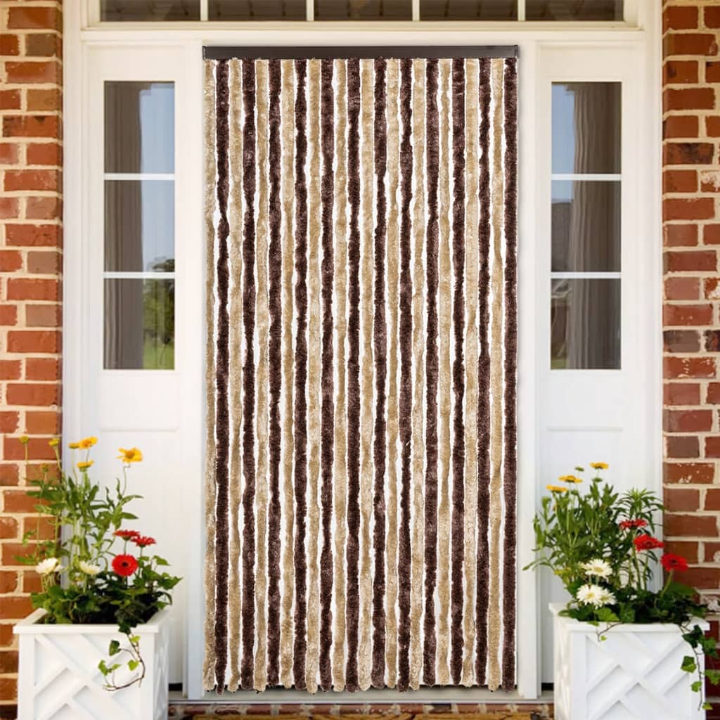 Vliegengordijn 100x200 cm chenille beige en lichtbruin is nu te koop bij PeponiXL, paradijselijk wonen!