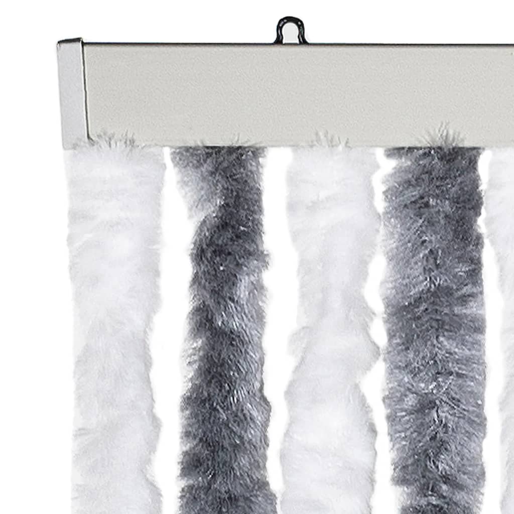 Vliegengordijn 100x230 cm chenille grijs en wit is nu te koop bij PeponiXL, paradijselijk wonen!