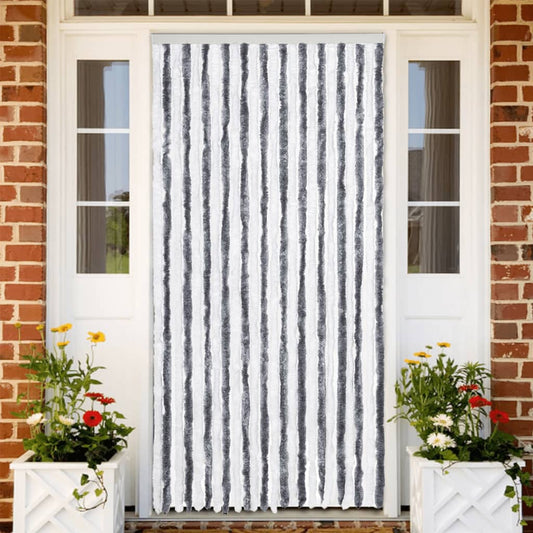 Vliegengordijn 100x230 cm chenille grijs en wit is nu te koop bij PeponiXL, paradijselijk wonen!