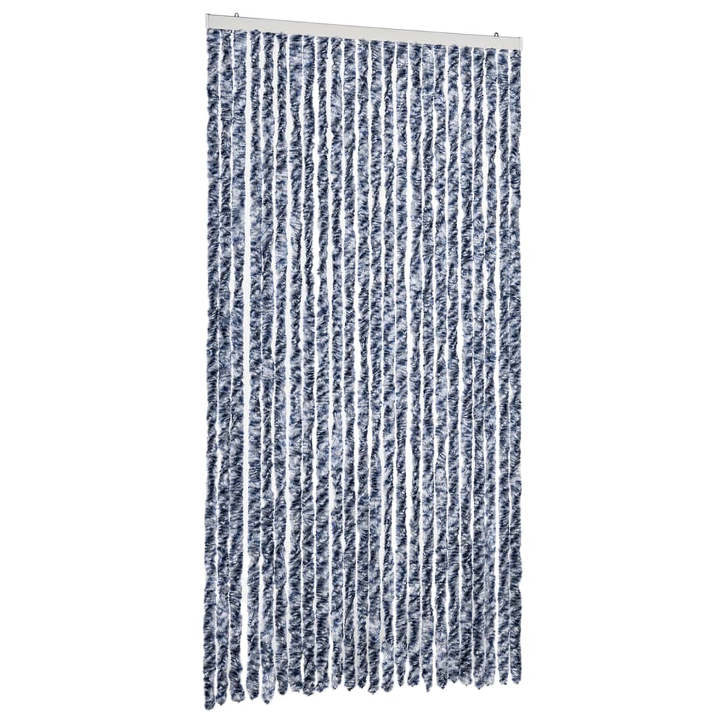 Vliegengordijn 100x200 cm chenille blauw en wit is nu te koop bij PeponiXL, paradijselijk wonen!