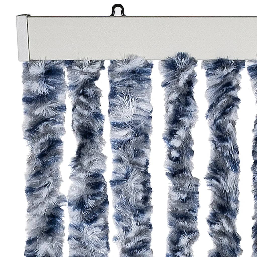 Vliegengordijn 100x200 cm chenille blauw en wit is nu te koop bij PeponiXL, paradijselijk wonen!