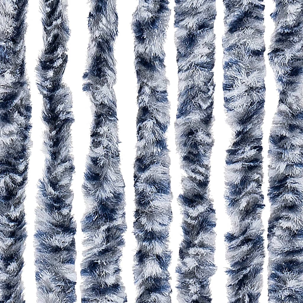 Vliegengordijn 100x200 cm chenille blauw en wit is nu te koop bij PeponiXL, paradijselijk wonen!