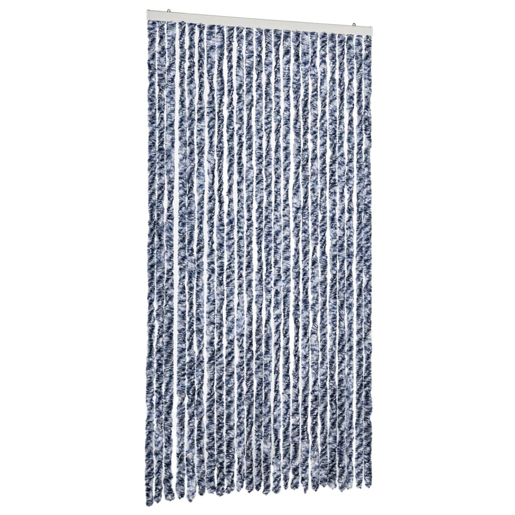 Vliegengordijn 100x230 cm chenille blauw en wit is nu te koop bij PeponiXL, paradijselijk wonen!