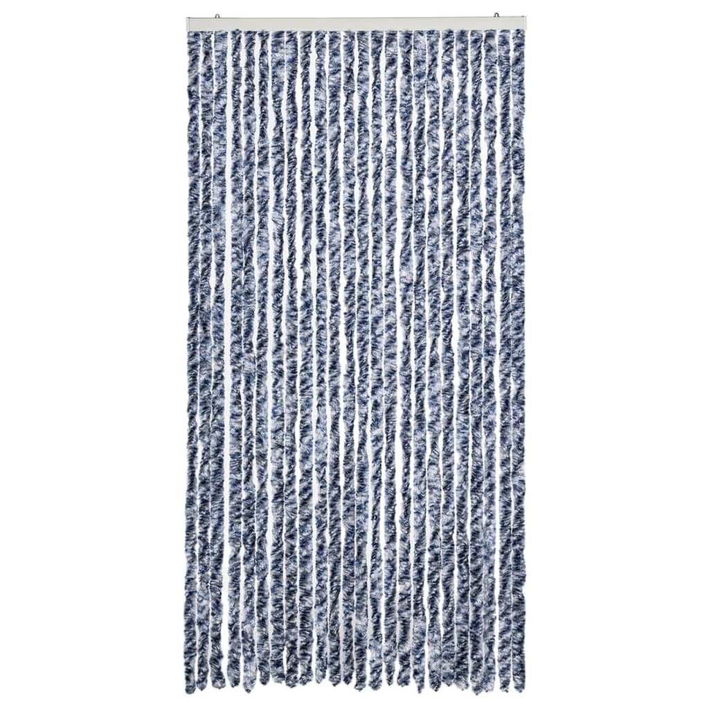 Vliegengordijn 100x230 cm chenille blauw en wit is nu te koop bij PeponiXL, paradijselijk wonen!