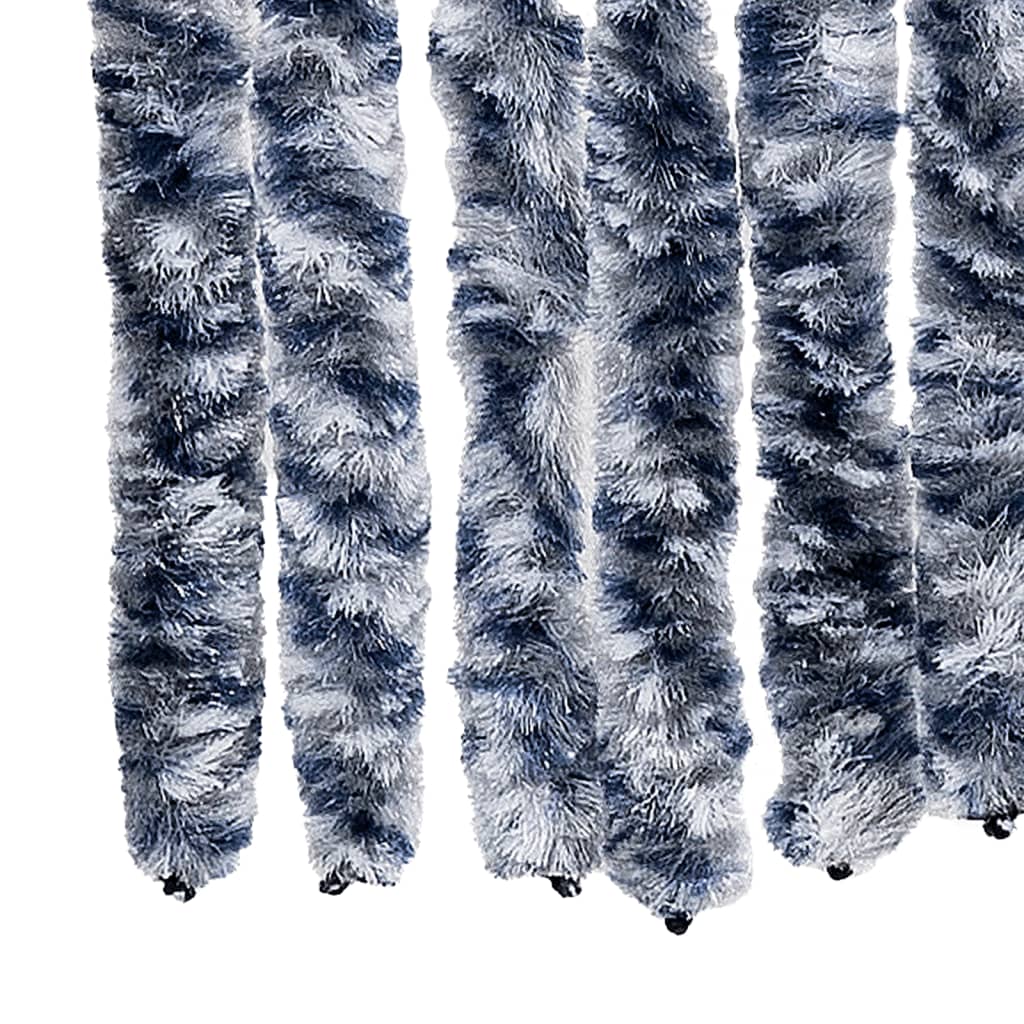 Vliegengordijn 100x230 cm chenille blauw en wit is nu te koop bij PeponiXL, paradijselijk wonen!