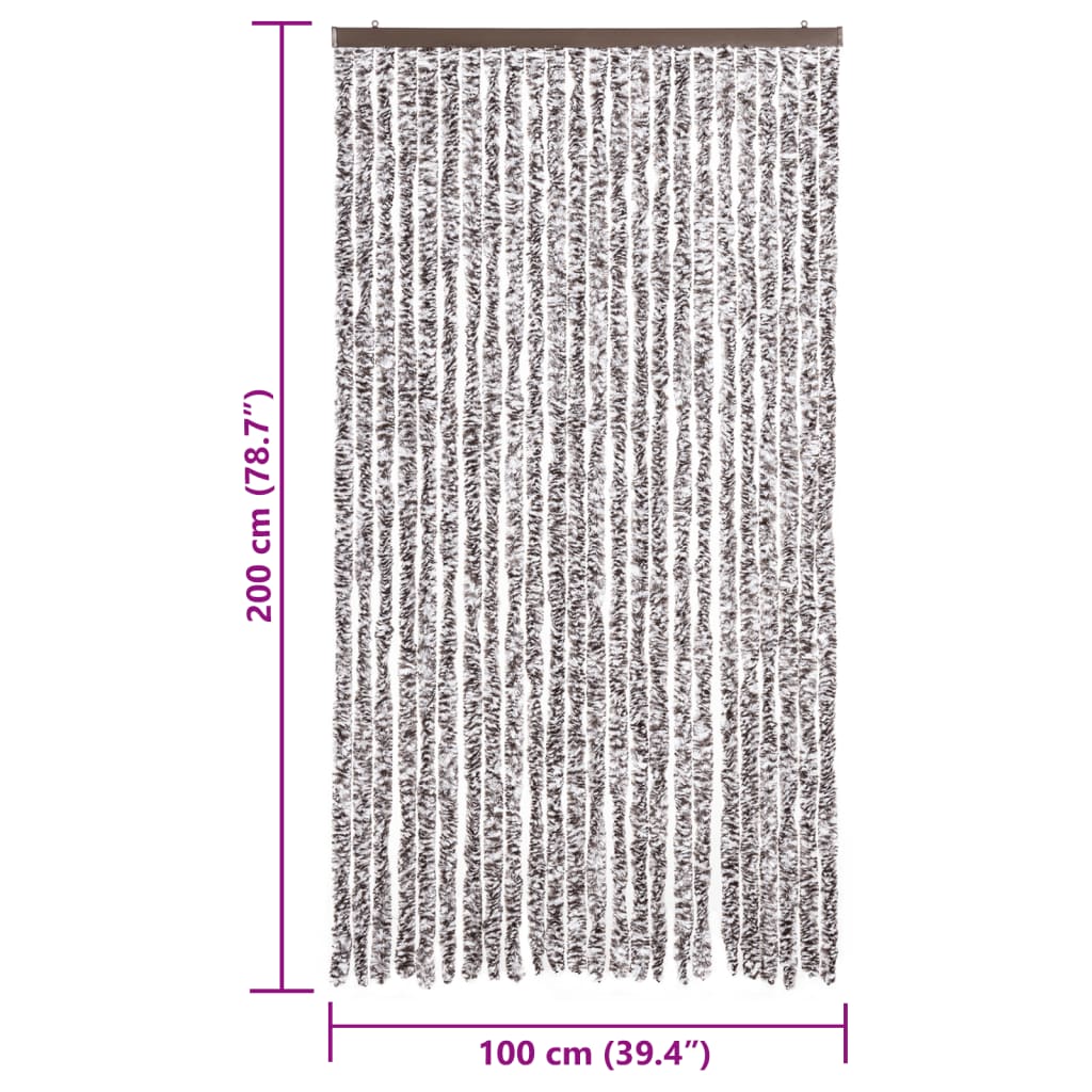 Vliegengordijn 100x200 cm chenille bruin en beige is nu te koop bij PeponiXL, paradijselijk wonen!