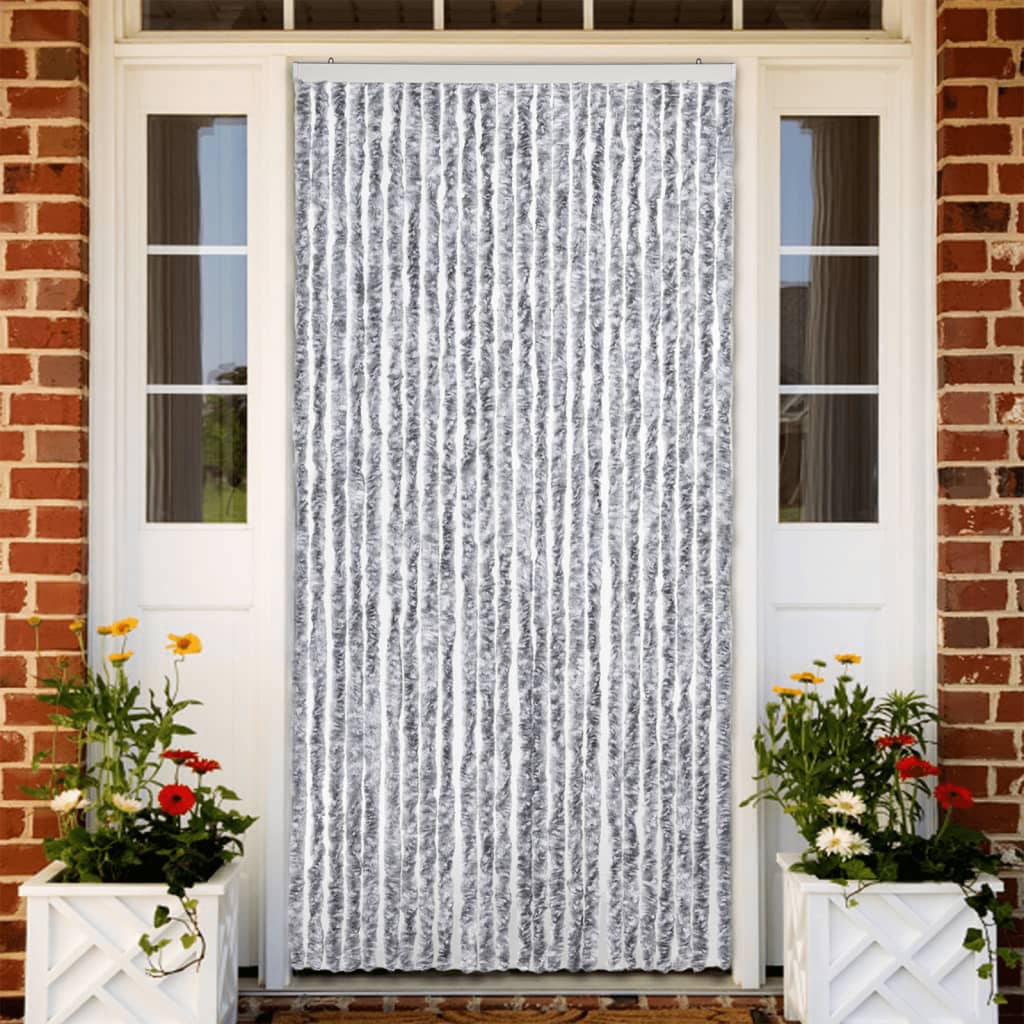 Vliegengordijn 100x200 cm chenille wit en grijs is nu te koop bij PeponiXL, paradijselijk wonen!