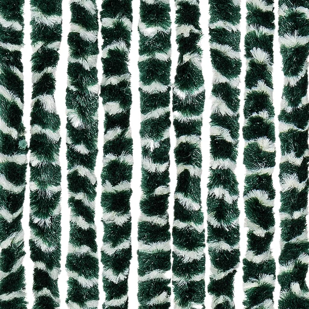 Vliegengordijn 90x200 cm chenille groen en wit is nu te koop bij PeponiXL, paradijselijk wonen!