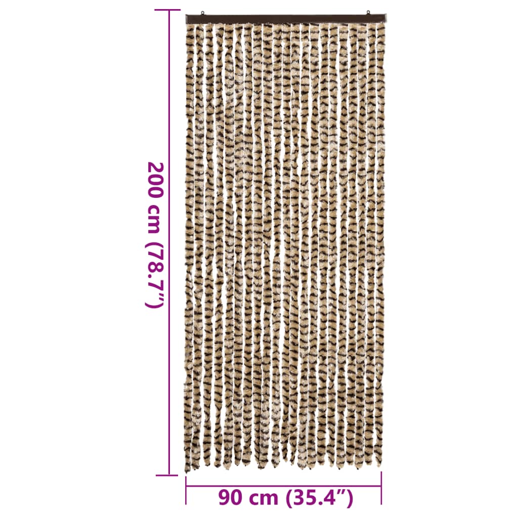 Vliegengordijn 90x200 cm chenille beige en bruin is nu te koop bij PeponiXL, paradijselijk wonen!