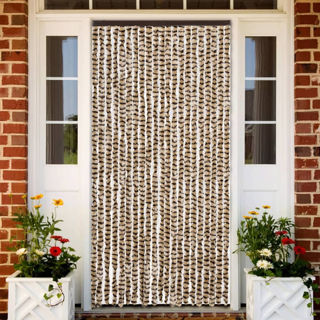 Vliegengordijn 90x200 cm chenille beige en bruin is nu te koop bij PeponiXL, paradijselijk wonen!