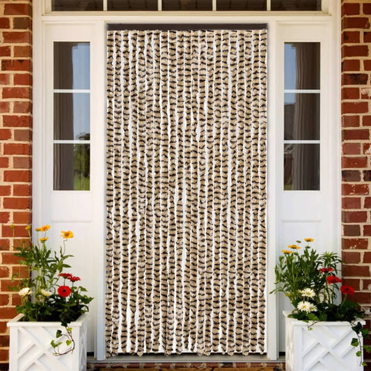 Vliegengordijn 90x200 cm chenille beige en bruin is nu te koop bij PeponiXL, paradijselijk wonen!
