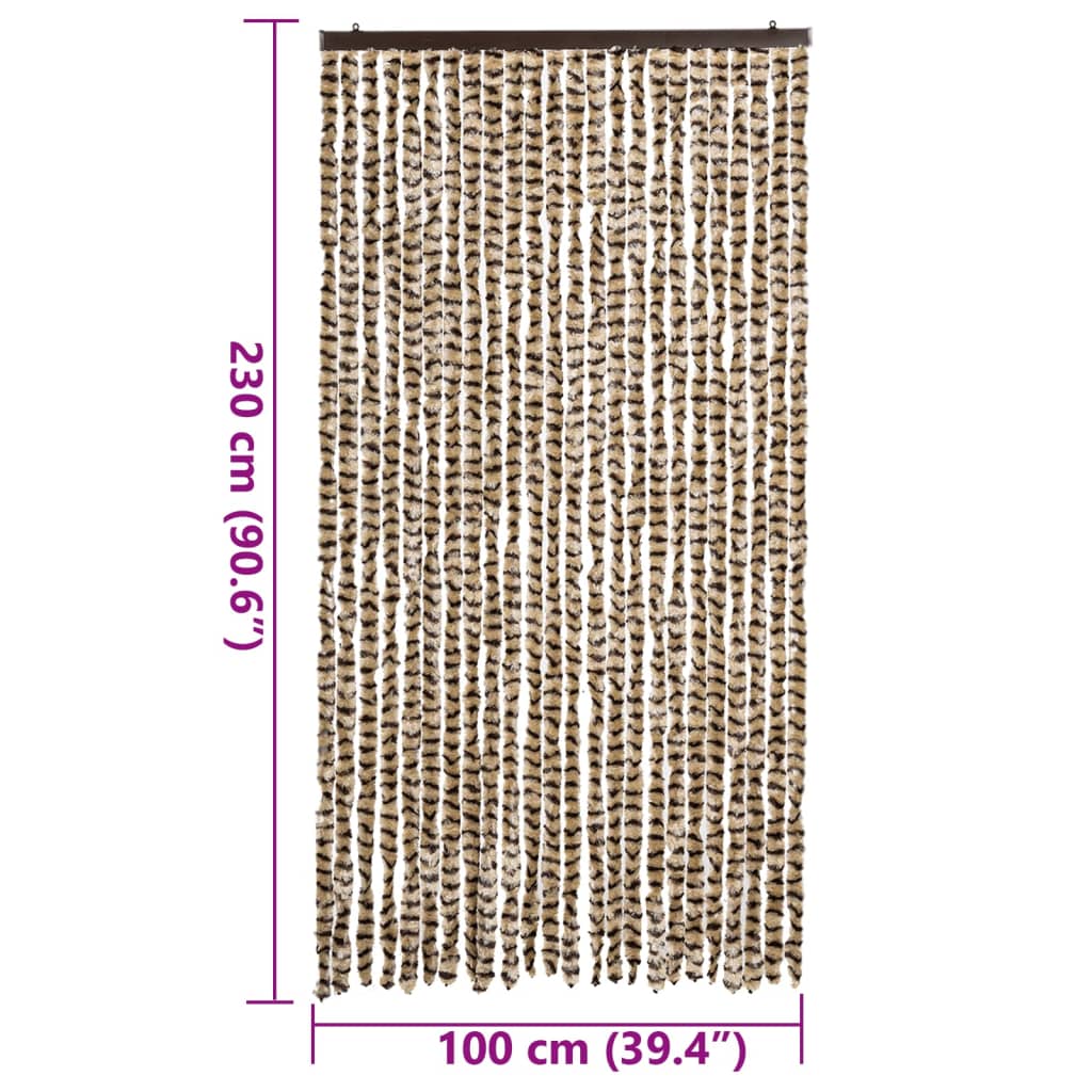 Vliegengordijn 100x230 cm chenille beige en bruin is nu te koop bij PeponiXL, paradijselijk wonen!