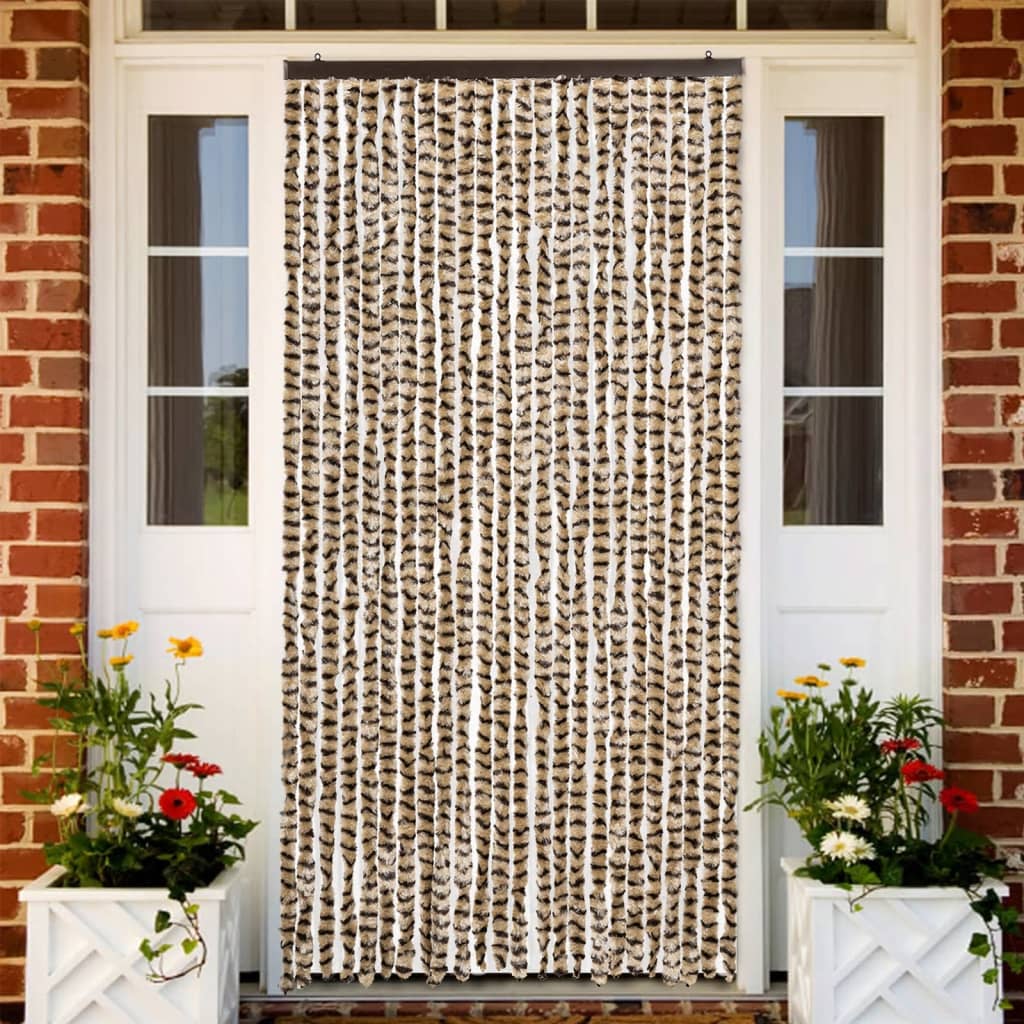 Vliegengordijn 100x230 cm chenille beige en bruin is nu te koop bij PeponiXL, paradijselijk wonen!