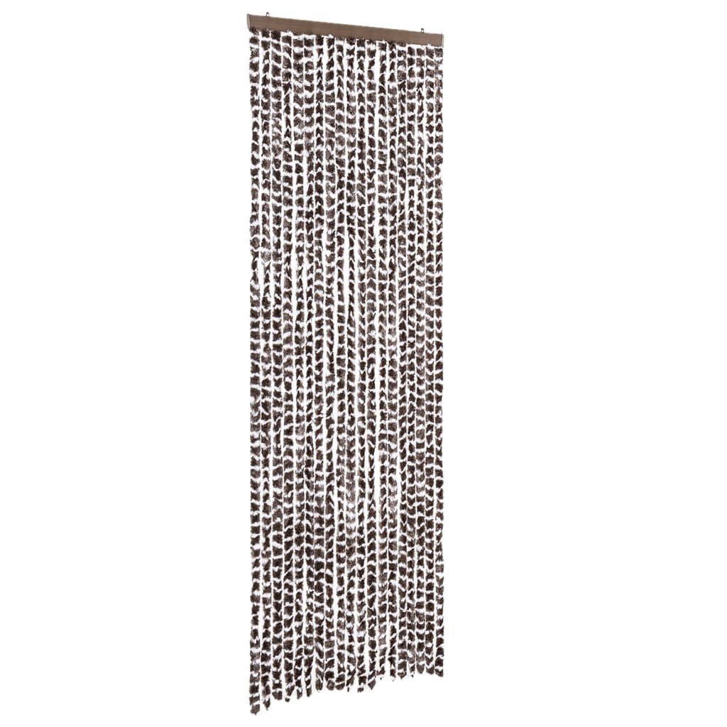 Vliegengordijn 56x200 cm chenille bruin en wit is nu te koop bij PeponiXL, paradijselijk wonen!