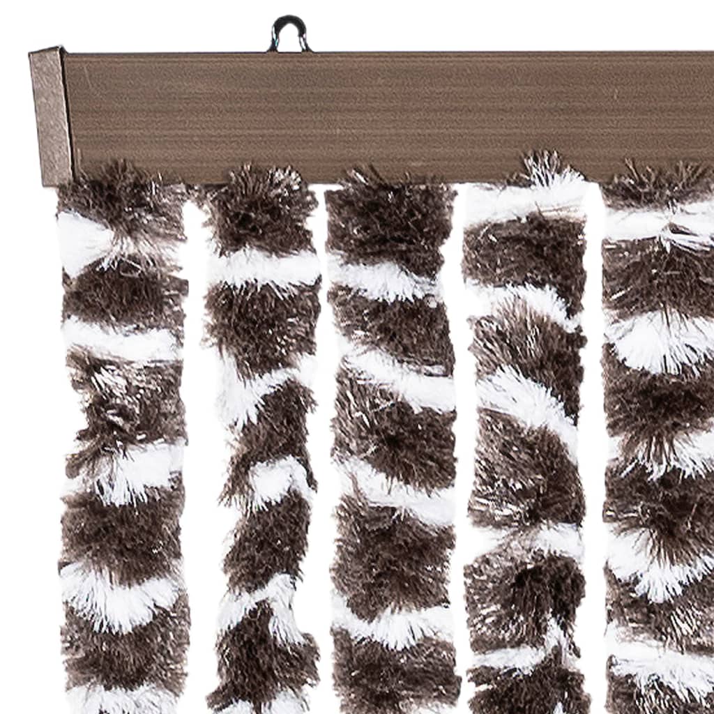 Vliegengordijn 56x200 cm chenille bruin en wit is nu te koop bij PeponiXL, paradijselijk wonen!