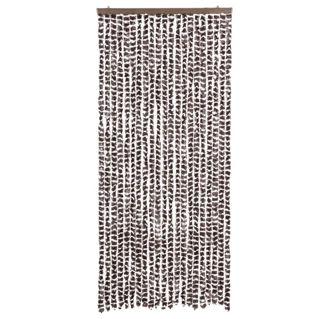 Vliegengordijn 90x200 cm chenille bruin en wit is nu te koop bij PeponiXL, paradijselijk wonen!