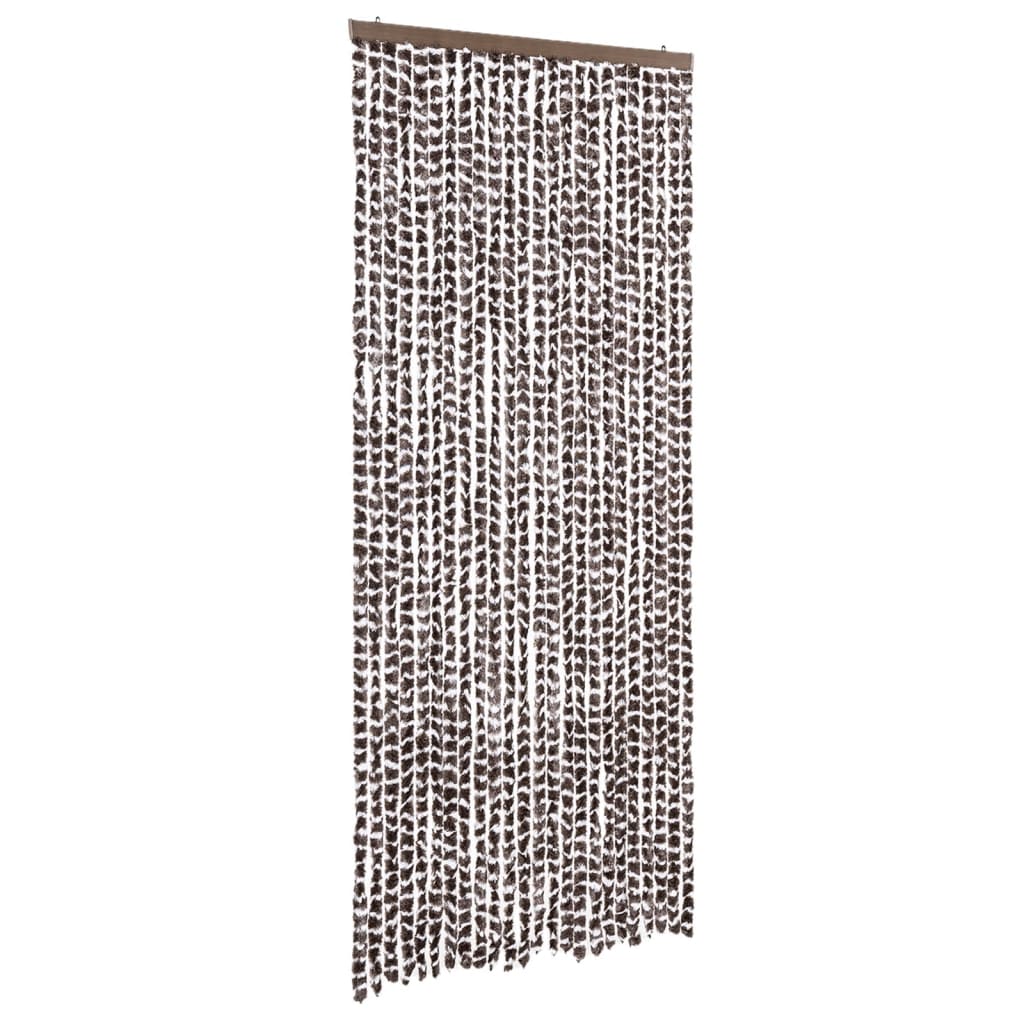 Vliegengordijn 100x200 cm chenille bruin en wit is nu te koop bij PeponiXL, paradijselijk wonen!