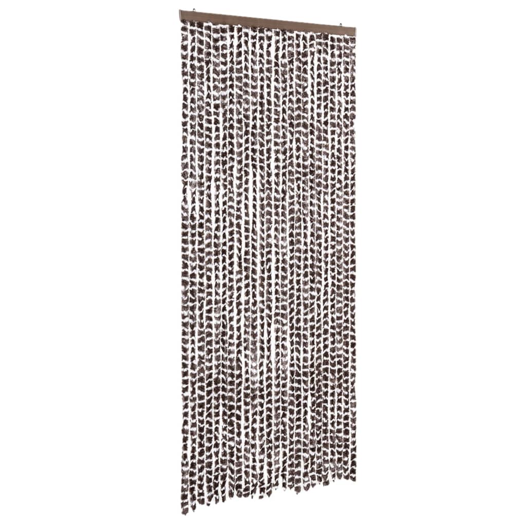 Vliegengordijn 100x230 cm chenille bruin en wit is nu te koop bij PeponiXL, paradijselijk wonen!