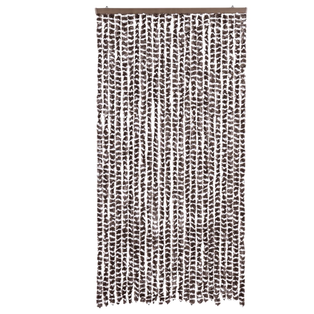 Vliegengordijn 100x230 cm chenille bruin en wit is nu te koop bij PeponiXL, paradijselijk wonen!