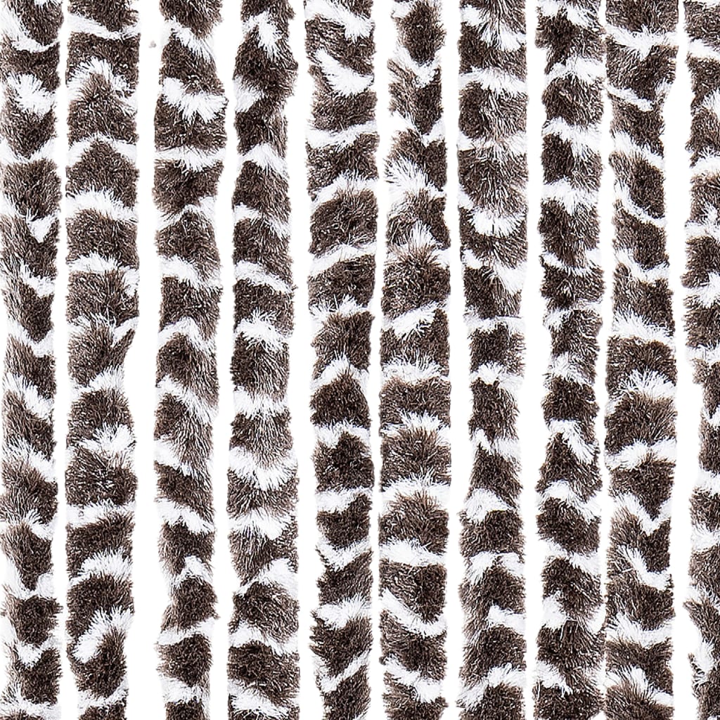 Vliegengordijn 100x230 cm chenille bruin en wit is nu te koop bij PeponiXL, paradijselijk wonen!