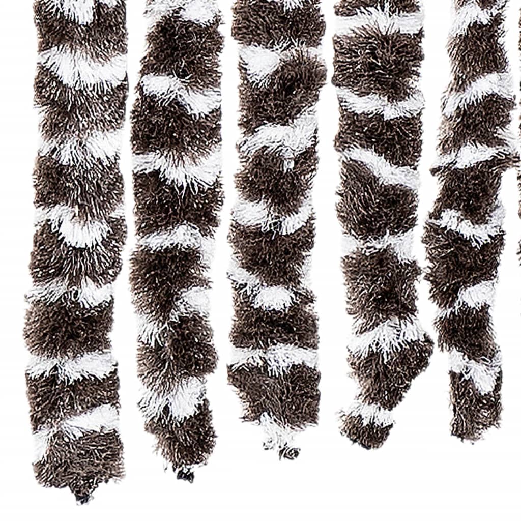 Vliegengordijn 100x230 cm chenille bruin en wit is nu te koop bij PeponiXL, paradijselijk wonen!
