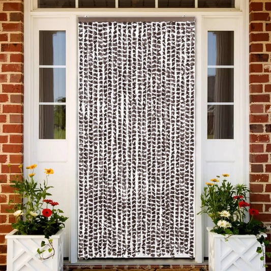 Vliegengordijn 100x230 cm chenille bruin en wit is nu te koop bij PeponiXL, paradijselijk wonen!