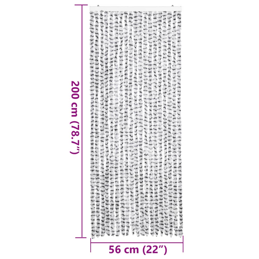 Vliegengordijn 56x200 cm chenille lichtgrijs en donkergrijs is nu te koop bij PeponiXL, paradijselijk wonen!
