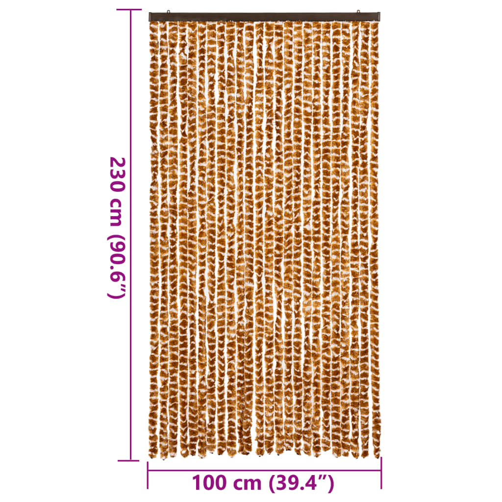 Vliegengordijn 100x230 cm chenille okerkleurig en wit is nu te koop bij PeponiXL, paradijselijk wonen!