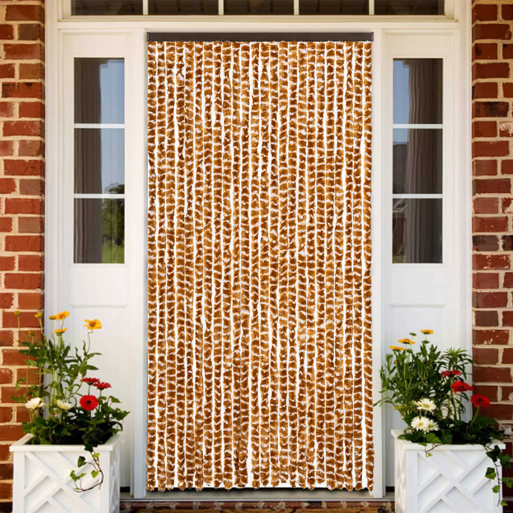 Vliegengordijn 100x230 cm chenille okerkleurig en wit is nu te koop bij PeponiXL, paradijselijk wonen!