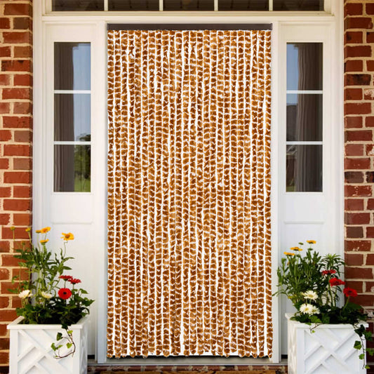 Vliegengordijn 100x230 cm chenille okerkleurig en wit is nu te koop bij PeponiXL, paradijselijk wonen!