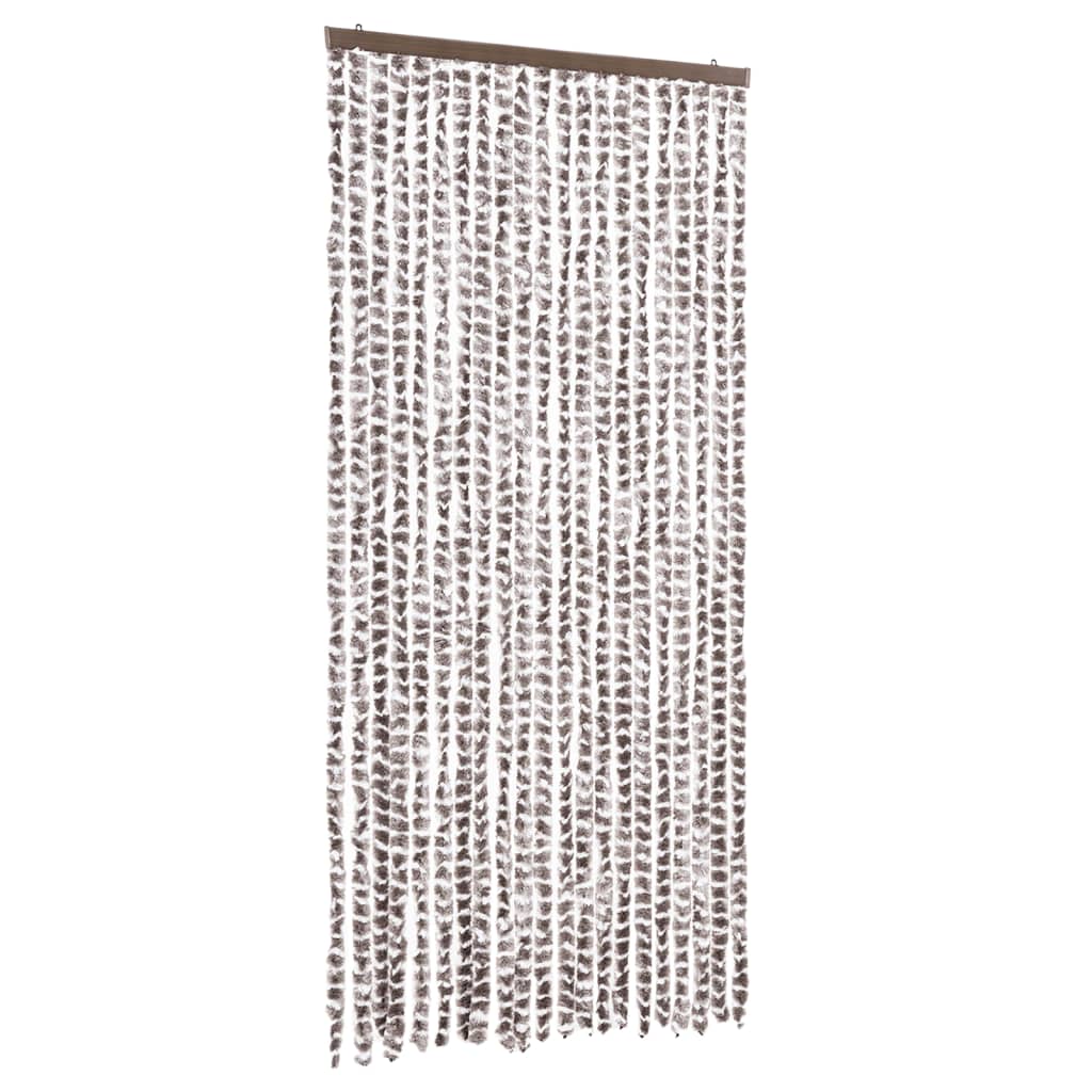 Vliegengordijn 90x200 cm chenille taupe en wit is nu te koop bij PeponiXL, paradijselijk wonen!