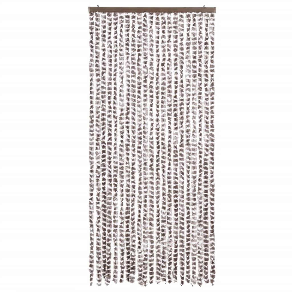 Vliegengordijn 90x200 cm chenille taupe en wit is nu te koop bij PeponiXL, paradijselijk wonen!