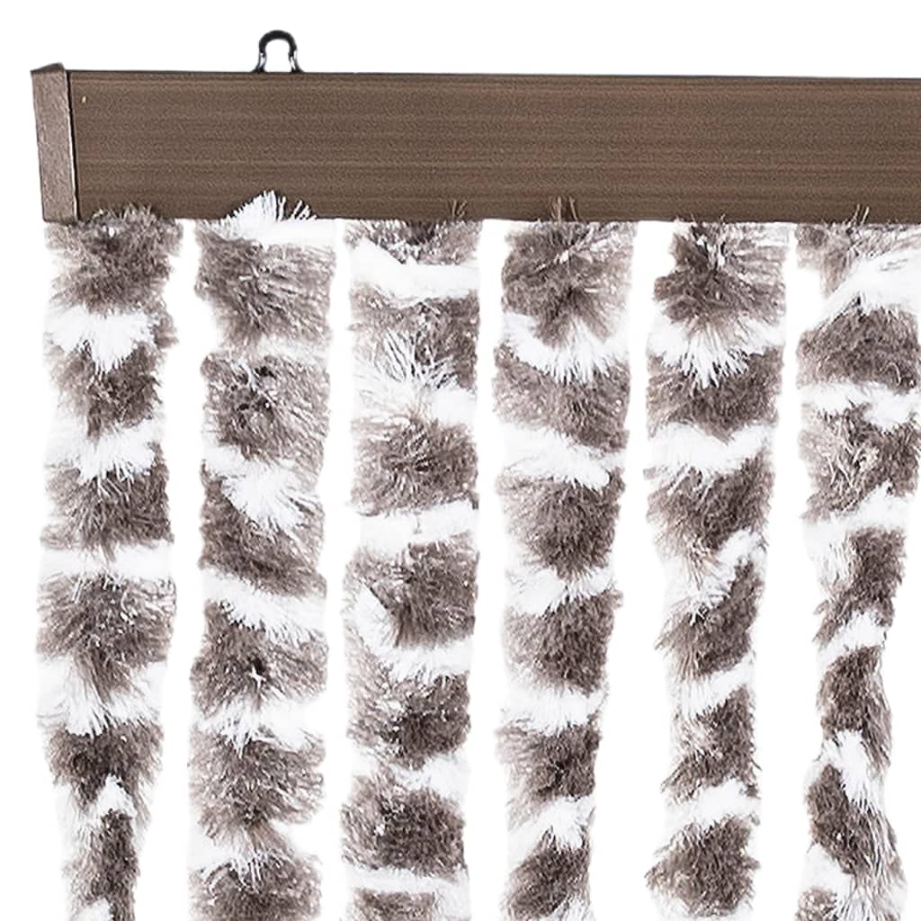 Vliegengordijn 90x200 cm chenille taupe en wit is nu te koop bij PeponiXL, paradijselijk wonen!