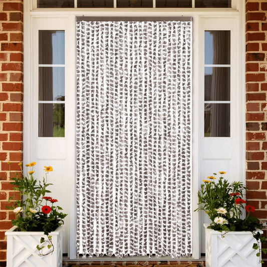 Vliegengordijn 100x230 cm chenille taupe en wit is nu te koop bij PeponiXL, paradijselijk wonen!