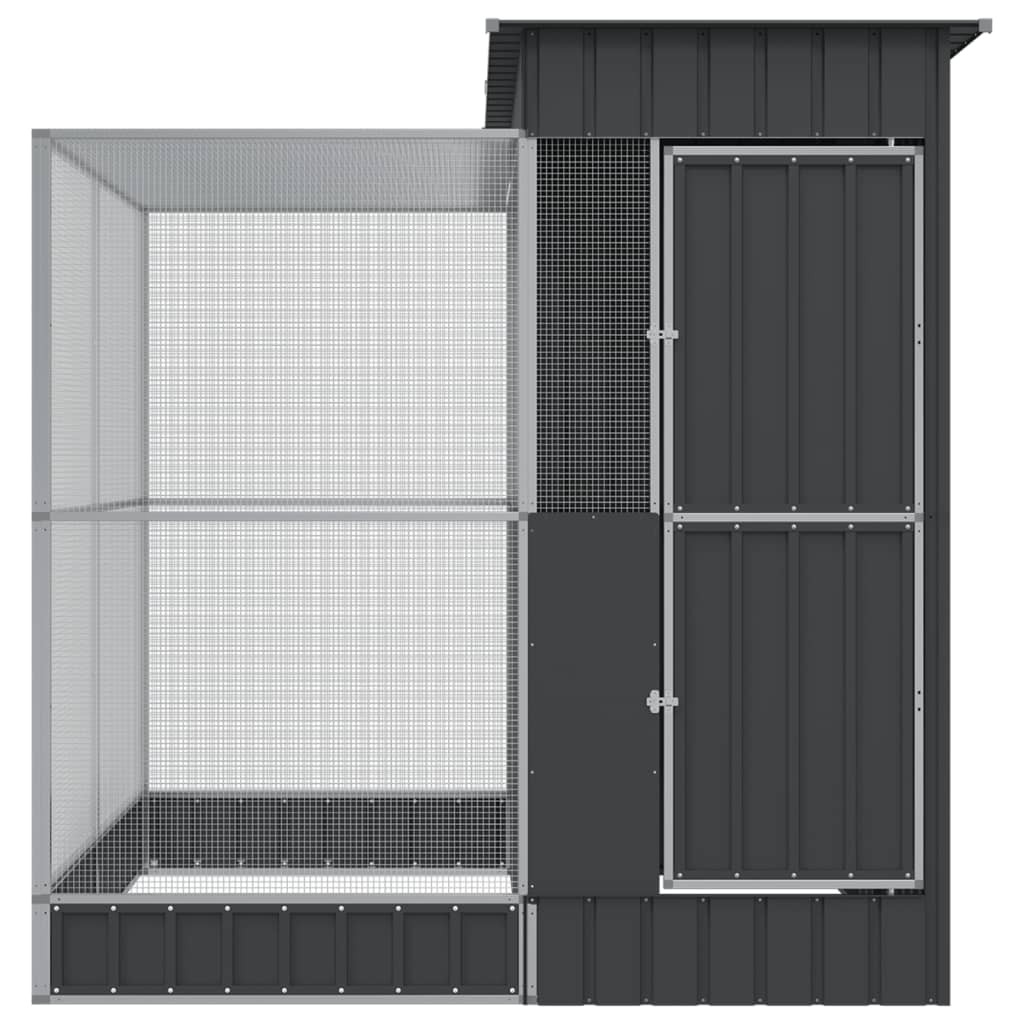 Volière met verlengstuk zilver 209x203x216 cm staal is nu te koop bij PeponiXL, paradijselijk wonen!