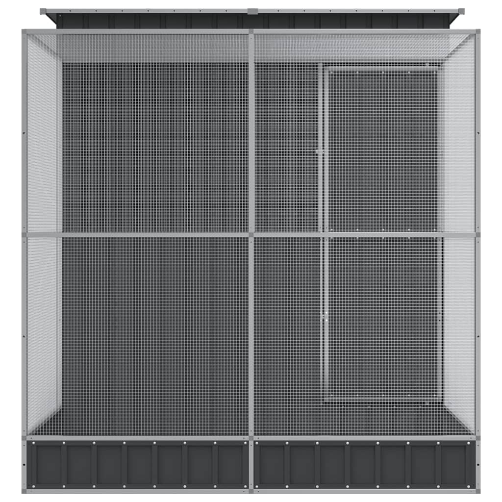 Volière met verlengstuk zilver 209x203x216 cm staal is nu te koop bij PeponiXL, paradijselijk wonen!