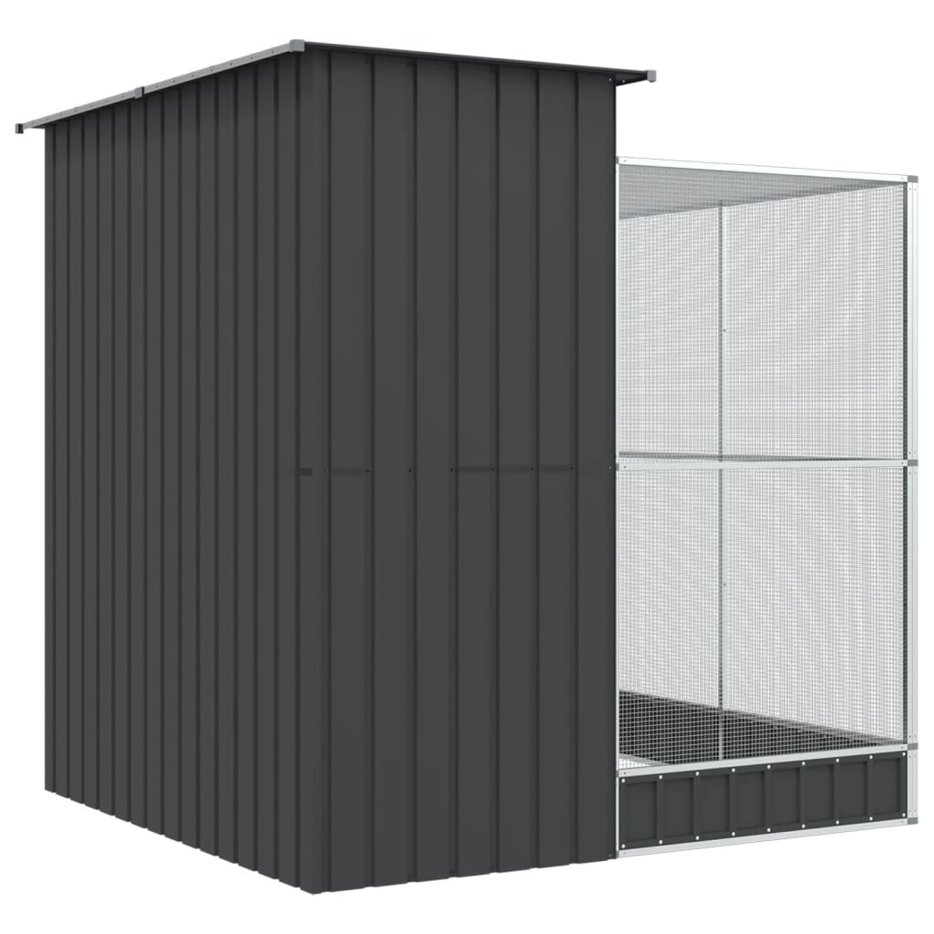 Volière met verlengstuk zilver 209x203x216 cm staal is nu te koop bij PeponiXL, paradijselijk wonen!