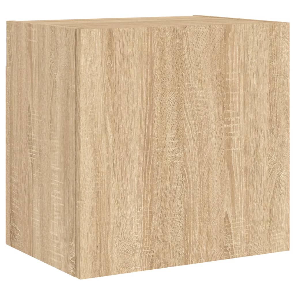 4-delige Tv-wandmeubelset bewerkt hout sonoma eikenkleurig is nu te koop bij PeponiXL, paradijselijk wonen!