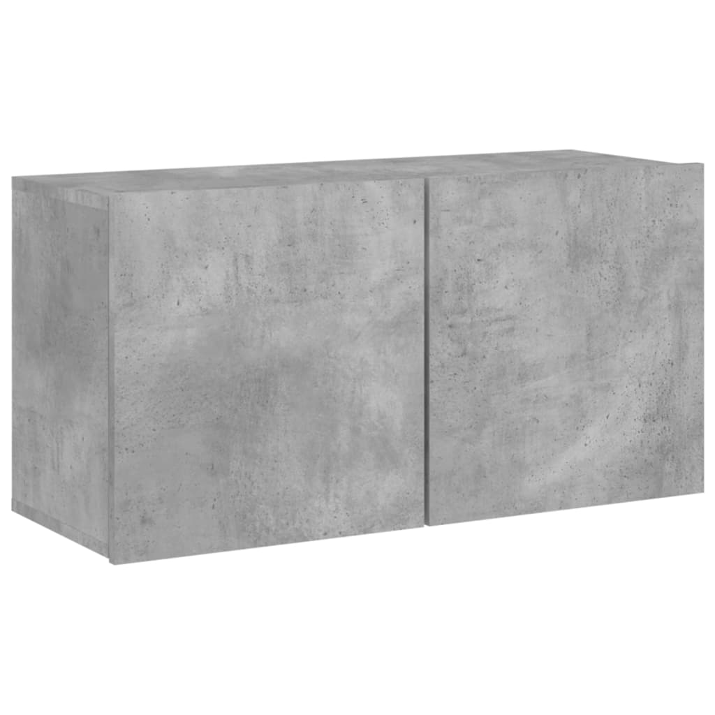4-delige Tv-wandmeubelset bewerkt hout betongrijs is nu te koop bij PeponiXL, paradijselijk wonen!