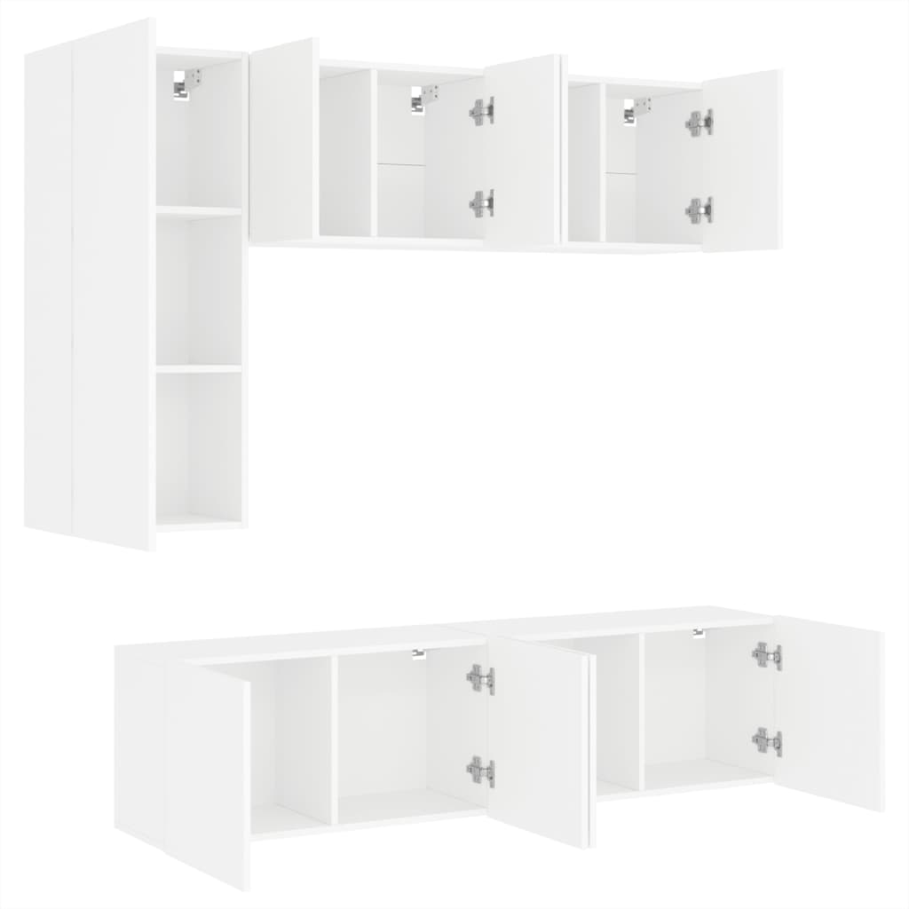 5-delige Tv-meubelset bewerkt hout wit is nu te koop bij PeponiXL, paradijselijk wonen!