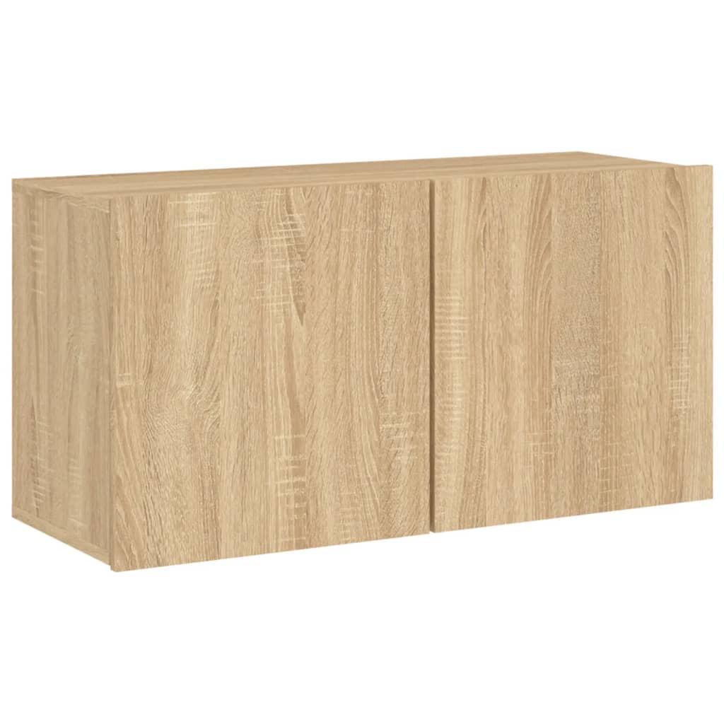 5-delige Tv-wandmeubelset bewerkt hout sonoma eikenkleurig is nu te koop bij PeponiXL, paradijselijk wonen!