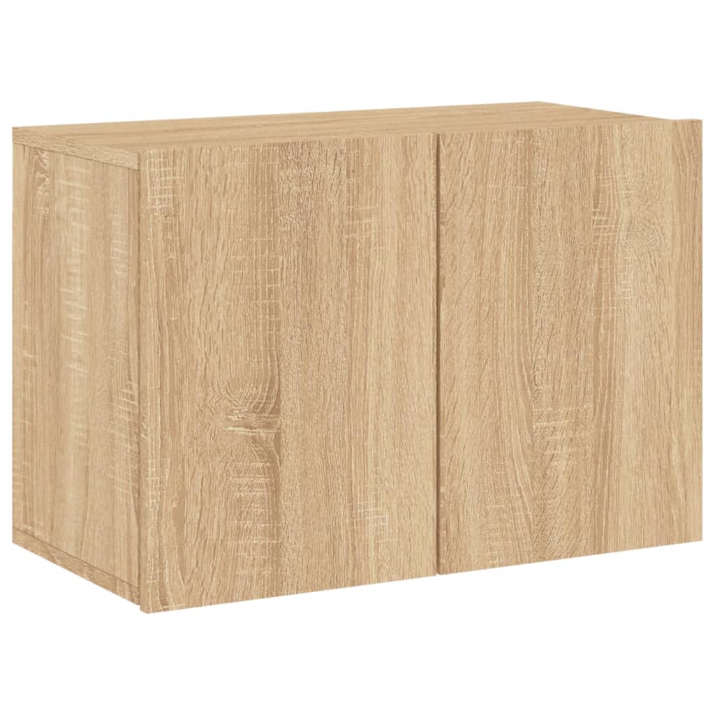 5-delige Tv-wandmeubelset bewerkt hout sonoma eikenkleurig is nu te koop bij PeponiXL, paradijselijk wonen!