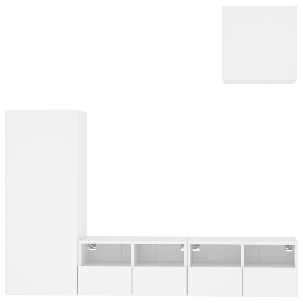 4-delige Tv-meubelset bewerkt hout wit is nu te koop bij PeponiXL, paradijselijk wonen!