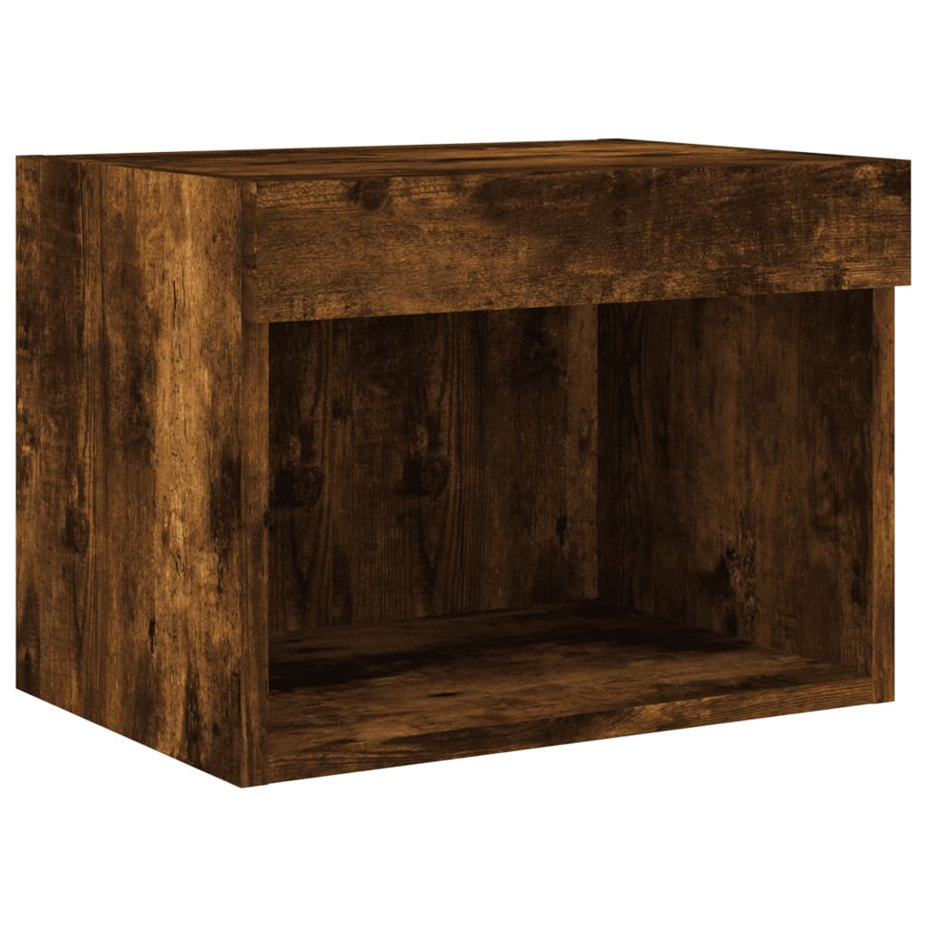 7-delige tv-wandmeubelset met LED bewerkt hout gerookt eiken is nu te koop bij PeponiXL, paradijselijk wonen!