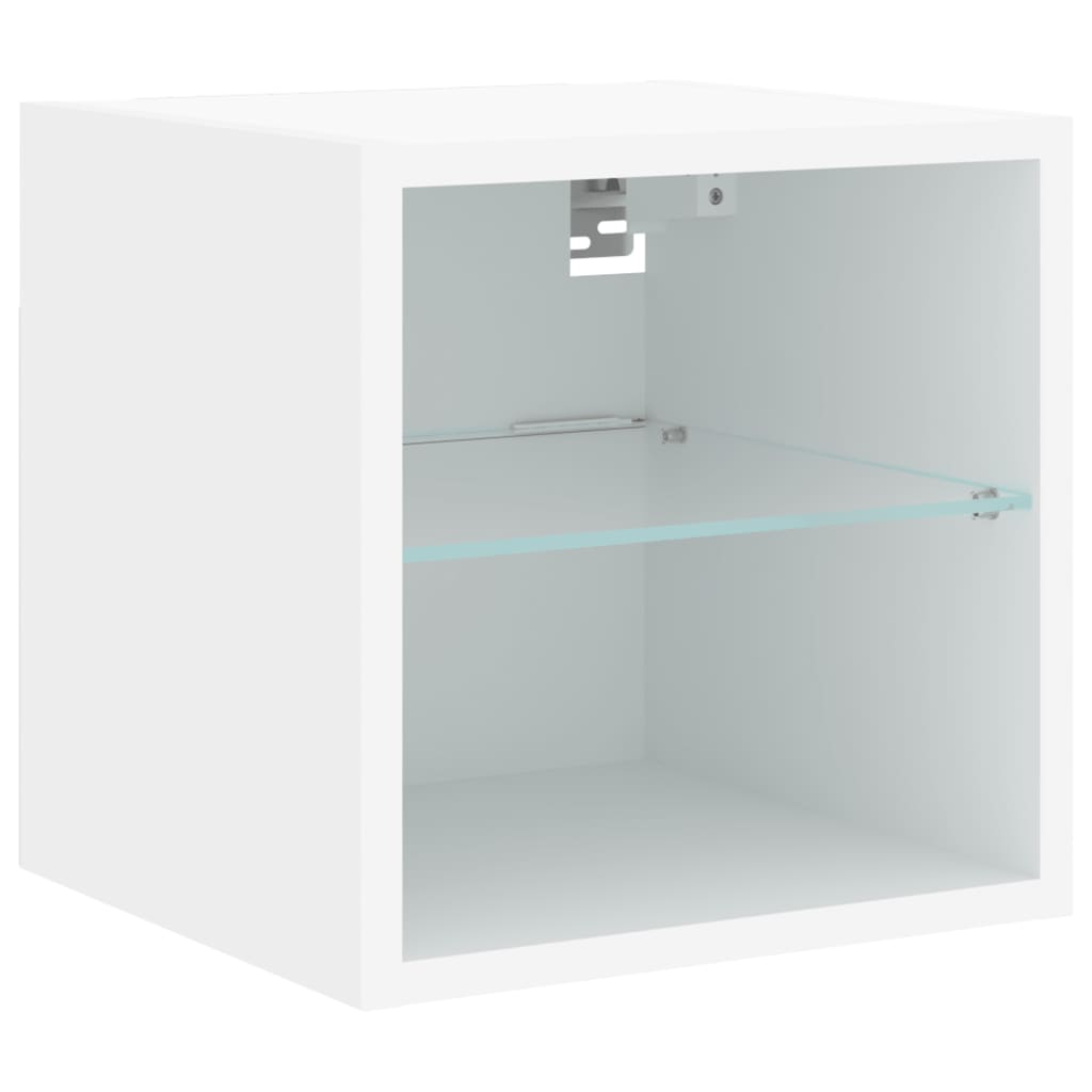 6-delige Tv-wandmeubelset met LED-verlichting bewerkt hout wit is nu te koop bij PeponiXL, paradijselijk wonen!