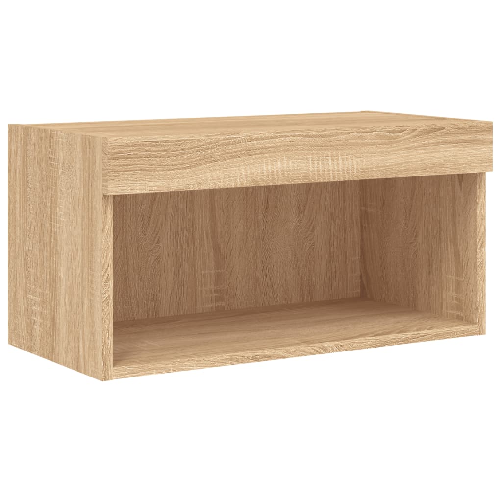 6-delige Tv-wandmeubelset met LED bewerkt hout sonoma eiken is nu te koop bij PeponiXL, paradijselijk wonen!