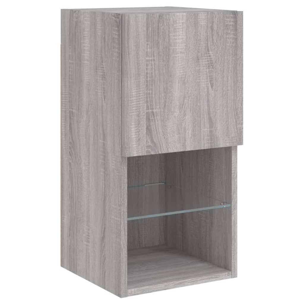 6-delige Tv-wandmeubelset met LED grijs sonoma eikenkleurig is nu te koop bij PeponiXL, paradijselijk wonen!