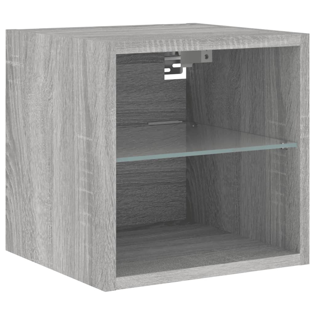 6-delige Tv-wandmeubelset met LED grijs sonoma eikenkleurig is nu te koop bij PeponiXL, paradijselijk wonen!