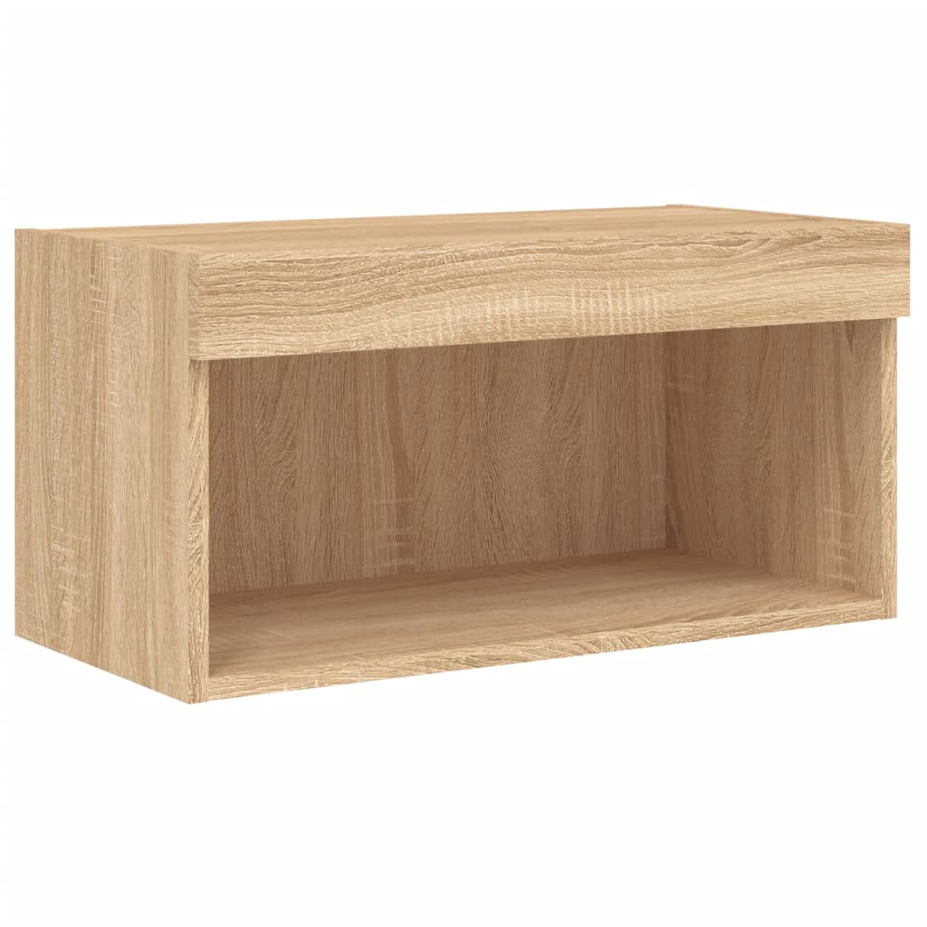 6-delige Tv-wandmeubelset met LED bewerkt hout sonoma eiken is nu te koop bij PeponiXL, paradijselijk wonen!