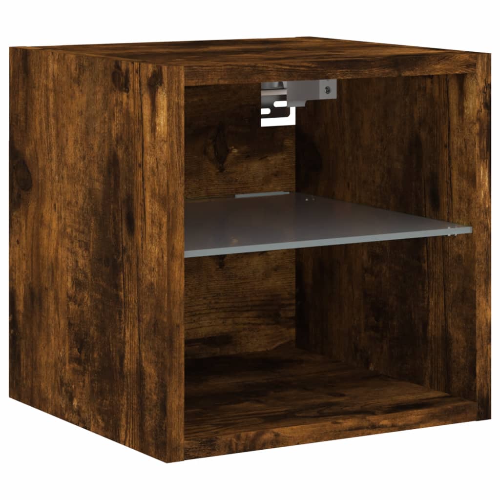 8-delige tv-wandmeubelset met LED bewerkt hout gerookt eiken is nu te koop bij PeponiXL, paradijselijk wonen!